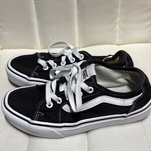 VANS Old Skool Suede Low Skate Sneakers Lace Up Off The Wall Black/White Sz 5